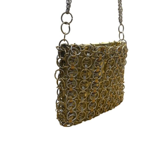 Magid Unisex Gold/Silver Chainmail Vintage Style Handmade Crossbody Bag - Picture 4 of 11